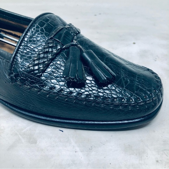 Belvedere Florence Ostrich Leather Tasseled Loafers Italy main image 9
